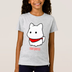 Minimalistischer weißer Welpe mit rotem Bandana T-Shirt