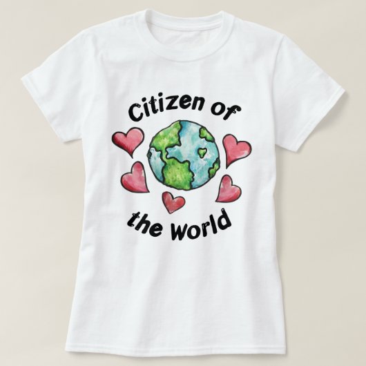 Minimalistischer Weltbürger Globaler Reisender T-Shirt (Design vorne)