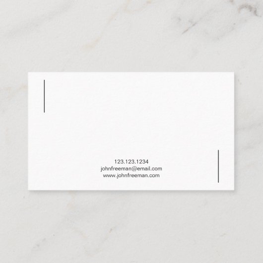 Minimalistischer White & Black Signage Agent Notar Visitenkarte (Rückseite)