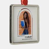 Minimalistischer White Burgundy Foto Abschluss Ornament Aus Metall (Rechts)