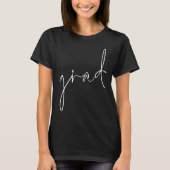 Minimalistischer White Script-Abschluss T-Shirt (Vorderseite)