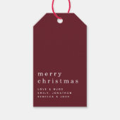 Minimalistischer White Text Frohe Weihnachts-Burgu Geschenkanhänger (Vorderseite)
