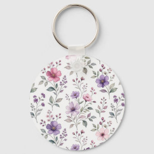 Minimalistischer Wildblumen-Botanik-Schlüsselanhän Schlüsselanhänger