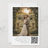 Minimalistischer Wildblumen-QR-Code Foto-Hochzeits Einladung (Rückseite)