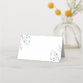 Minimalistischer Winter-Blau-Botanik Platzkarte (Vorderseite)