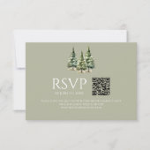 Minimalistischer Winter Snowy Pine Trees QR Code H RSVP Karte (Vorderseite)