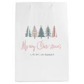 Minimalistischer Winter Weihnachtsbaum Mittlere Geschenktüte (Vorderseite)