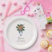 Minimalistischer Winter Weihnachtskranz Kinderdusc Pappteller (Party)