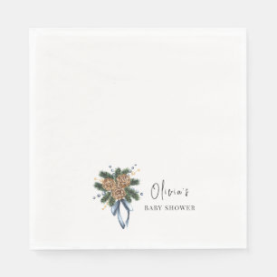 Minimalistischer Winter Weihnachtskranz Kinderdusc Serviette