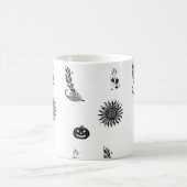 Minimalistischer Witchcore-Halloween-Muster-Becher Kaffeetasse (Mittel)