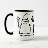 Minimalistischer Wizard Ghost Zeichne Magic Sketch Tasse (Links)