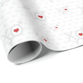 Minimalistischer XO XO Roter Herzinfarkt Valentins Geschenkpapier (Rolleneckpunkt)