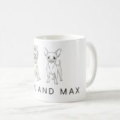 Minimalistischer Yorkie & Chihuahua Benutzerdefini Kaffeetasse (VorderseiteRechts)