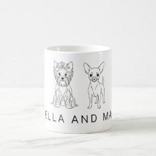 Minimalistischer Yorkie & Chihuahua Benutzerdefini Kaffeetasse