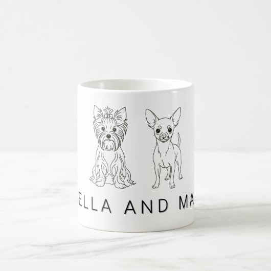 Minimalistischer Yorkie & Chihuahua Benutzerdefini Kaffeetasse (Mittel)