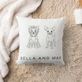 Minimalistischer Yorkie & Chihuahua Benutzername Kissen