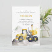 Minimalistischer Zementwagen Geburtstag Einladung (Stehend Vorderseite)