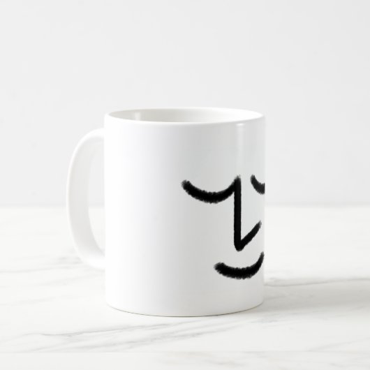 Minimalistischer Zen-Gesichtsmug Kaffeetasse (Vorderseite Links)