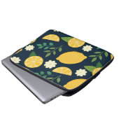 Minimalistischer Zitrone und Blätter Laptopschutzhülle (Vorne Knopf)