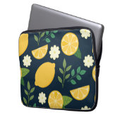 Minimalistischer Zitrone und Blätter Laptopschutzhülle (Vorderseite Links)
