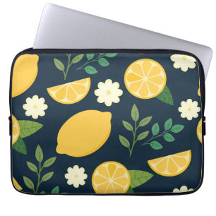 Minimalistischer Zitrone und Blätter Laptopschutzhülle