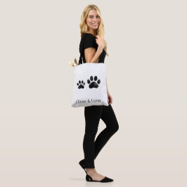 Minimalistischer Zwei-Tierpfoten-Canvas mit benutz Tasche