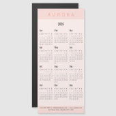 Minimalistischer zweiteiliger rosa Magnetkalender Magnetkarte (Vorne/Hinten)
