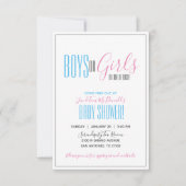 Minimalistischer Zwillingsbruder REVEAL Baby PINK Einladung (Vorderseite)