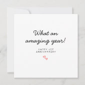 Minimalistisches 1-jähriges Hochzeitstag Karte (Vorderseite)