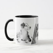 Minimalistisches 1 oder 3 Haustierbild Schwarz & W Tasse (Links)