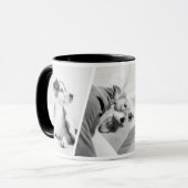 Minimalistisches 1 oder 3 Haustierbild Schwarz & W Tasse (Vorderseite Links)