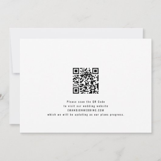 Minimalistisches 2 Foto Farbhochzeit speichern das Save The Date (Rückseite)