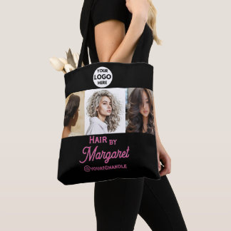 Minimalistisches 3-Foto-Pink-Schwarz-Foto-Frisiers Tasche