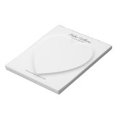 Minimalistisches 3D-Schattenweißherz Notizblock (Rotiert)