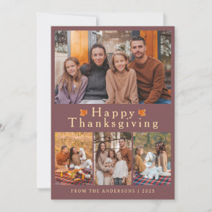 Minimalistisches 4-Bilder-Layout Familie Thanksgiv Feiertagskarte