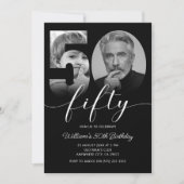 Minimalistisches 50. Geburtstag 50. Foto Einladung (Vorderseite)