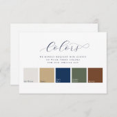 Minimalistisches 5-farbiges Hochzeitskleid Begleitkarte (Vorne/Hinten)