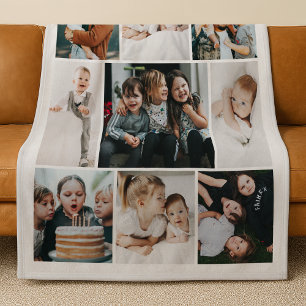 Minimalistisches 9-Foto-Collage-Geschenk Fleecedecke