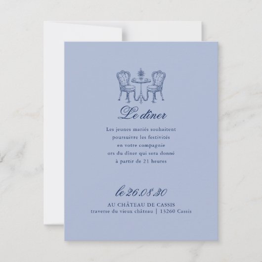 Minimalistisches Abendessen am Abend Empfang Einladung (Vorderseite)