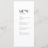 Minimalistisches Abendessen im Art Déco-Stil und G Menükarte (Vorderseite)