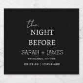 Minimalistisches Abendessen mit schwarzer Probe Schaumweinetikett (Einzelnes Label)