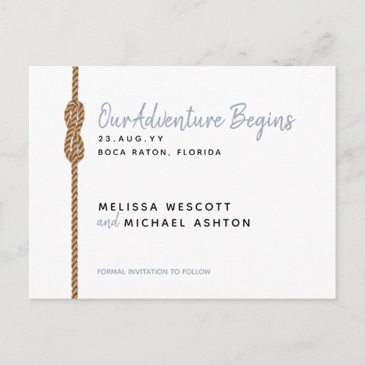 Minimalistisches Abenteuer beginnt ⚓️ Haushalt Sav Ankündigungspostkarte (Vorderseite)