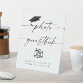 Minimalistisches Abschluss Foto Gästebuch Sockelschild (In SItu)