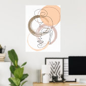 Minimalistisches Abstrakt Line Budha Poster (Heimbüro)