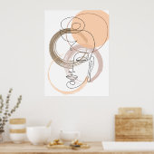 Minimalistisches Abstrakt Line Budha Poster (Küche)