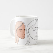 Minimalistisches Abstrakte von Line Art Kaffeetasse (Vorderseite Links)