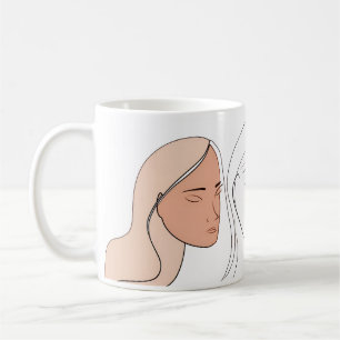 Minimalistisches Abstrakte von Line Art Kaffeetasse