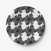 Minimalistisches Abstraktes Blumenmuster Pappteller (Vorderseite)