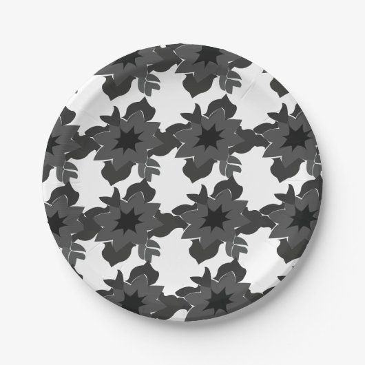 Minimalistisches Abstraktes Blumenmuster Pappteller (Vorderseite)