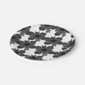 Minimalistisches Abstraktes Blumenmuster Pappteller (Schrägansicht)